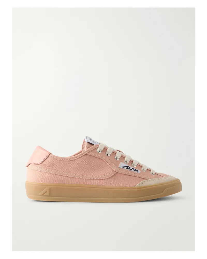 AUTRY Windscape Low Suede-trimmed Canvas Sneakers - Pink Pink