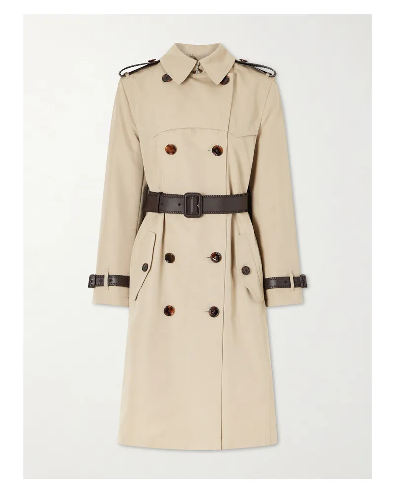 Burberry Foxfield Silk And Cotton-blend Trench Coat - Neutrals Neutrals