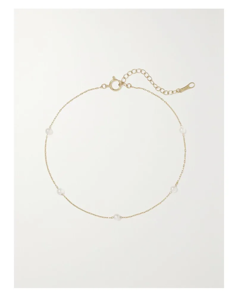 MIZUKI Fußkettchen Mit Perlen Und Details Aus 14 Karat Gold Gold