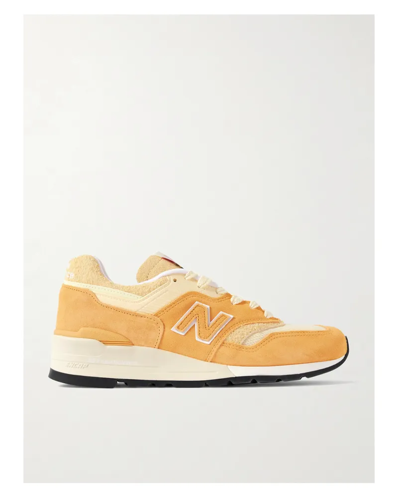 New Balance 997 Sneakers Aus Veloursleder Mit Mesh- Und Lederbesätzen - Gelb Gelb
