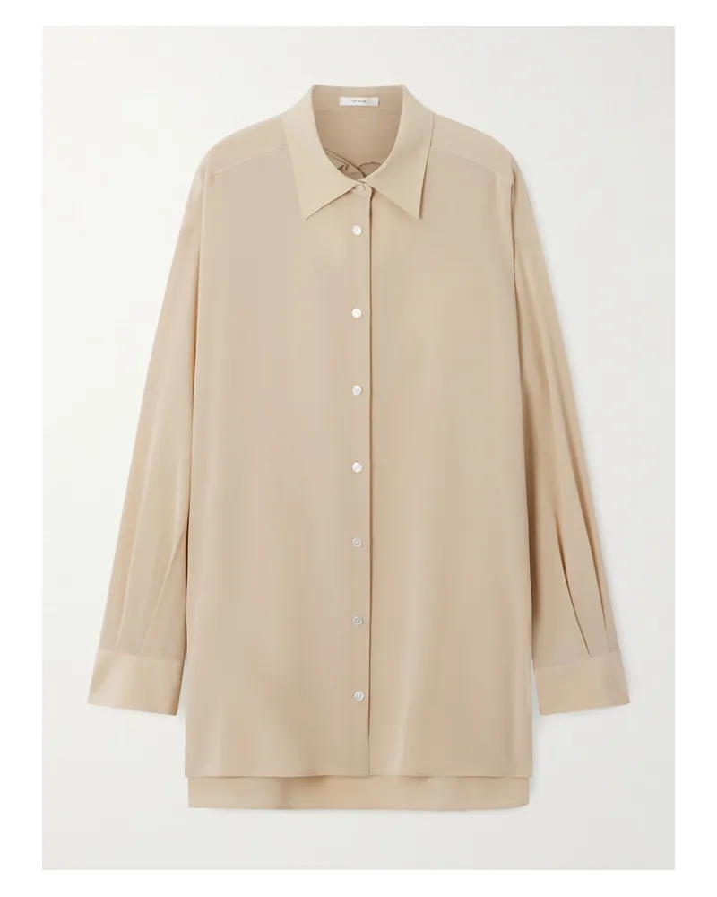 The Row Luka Oversized-hemd Aus Baumwollpopeline - Creme Creme