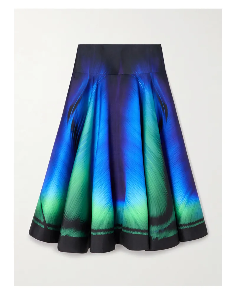 Mary Katrantzou Printed Twill Midi Skirt - Blue Blue