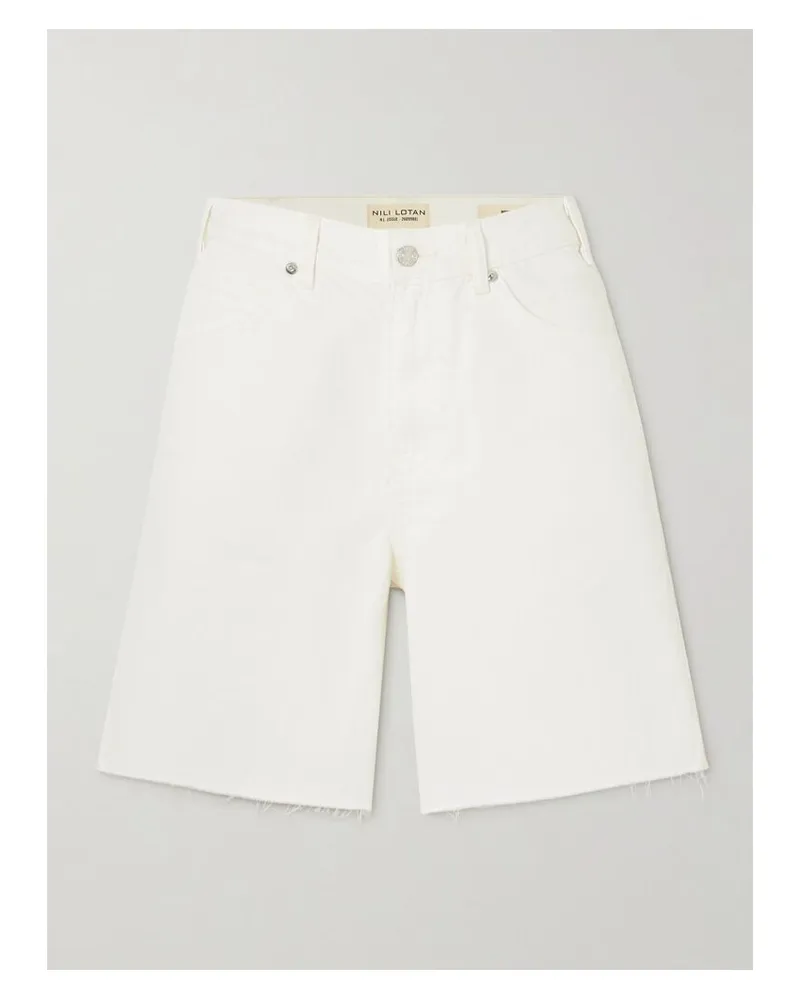 Nili Lotan Russel Jeansshorts Mit Fransen - Wollweiß Wollweiß