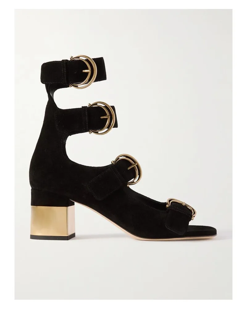 Chloé Alize Sandalen Aus Veloursleder - Schwarz Schwarz