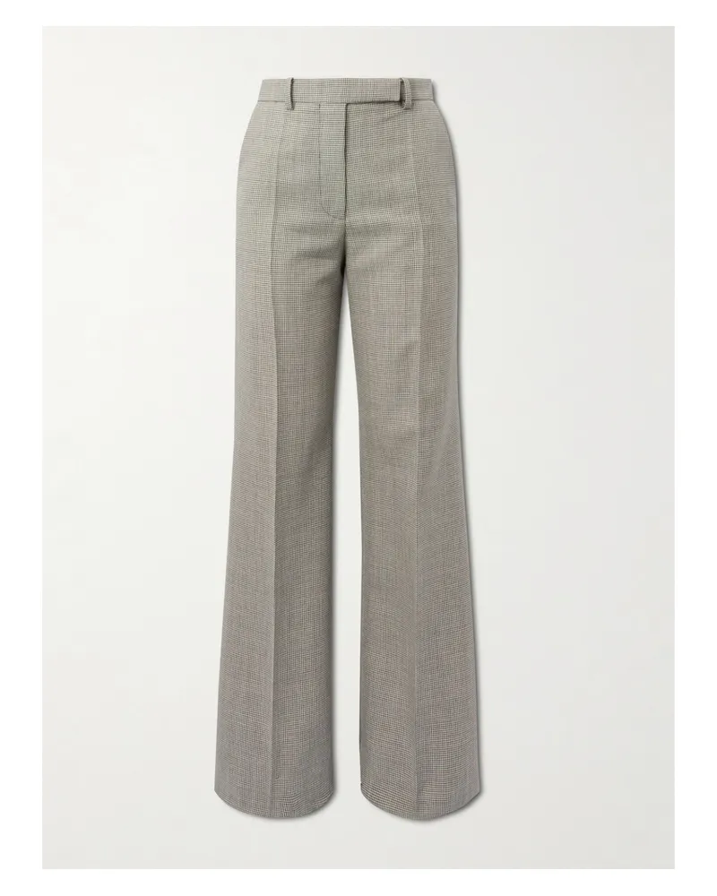 Valentino Garavani Hose Mit Weitem Bein Aus Einer Woll-mohairmischung Mit Hahnentrittmuster - Grau Grau