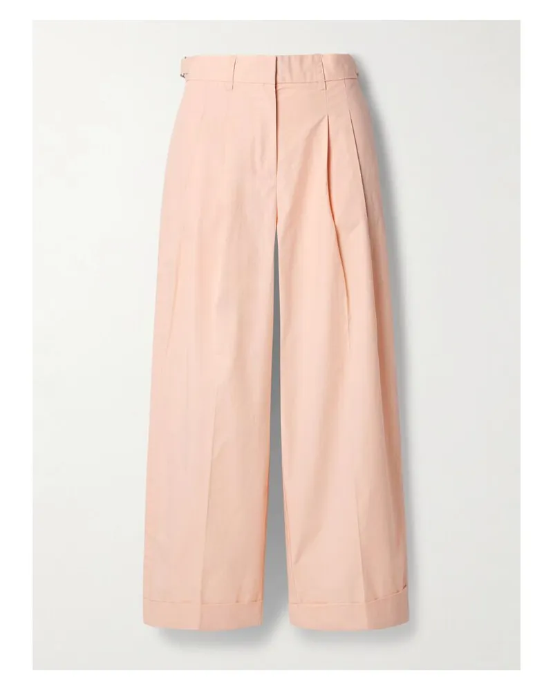 Proenza Schouler Kyle Verkürzte Hose Mit Weitem Bein Aus Baumwollpopeline - Pink Pink