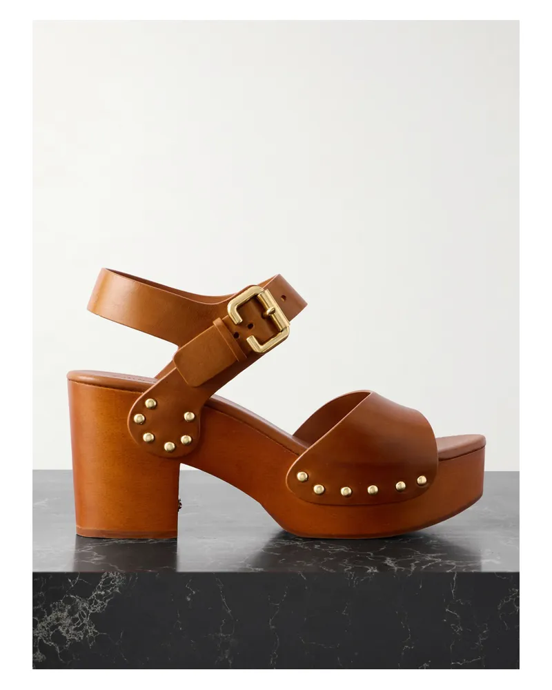 Chloé Jeanette Plateausandalen Aus Leder - Braun Braun