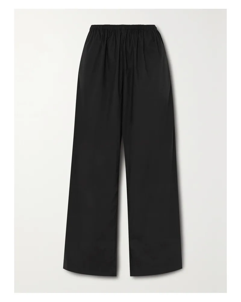 Deiji Studios Ease Organic Cotton-poplin Pants - Black Black