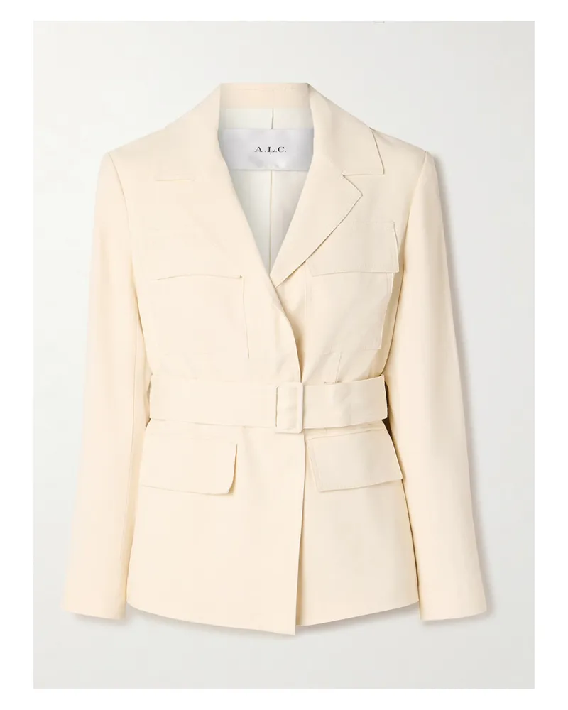 A.L.C. Savannah Jacke Aus Twill Aus Einer Leinenmischung Mit Gürtel - Ecru Ecru