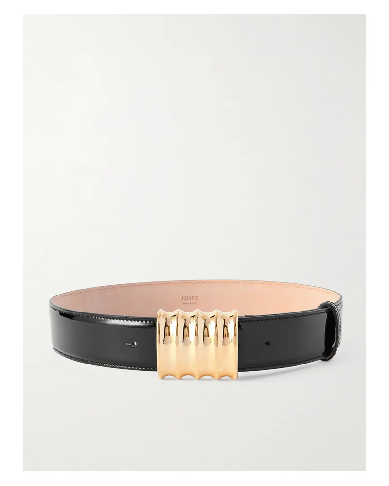 KHAITE Julius Medium Patent-leather Belt - Black Black