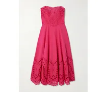 Marlin Broderie Anglaise Cotton-blend Midi Dress - Pink