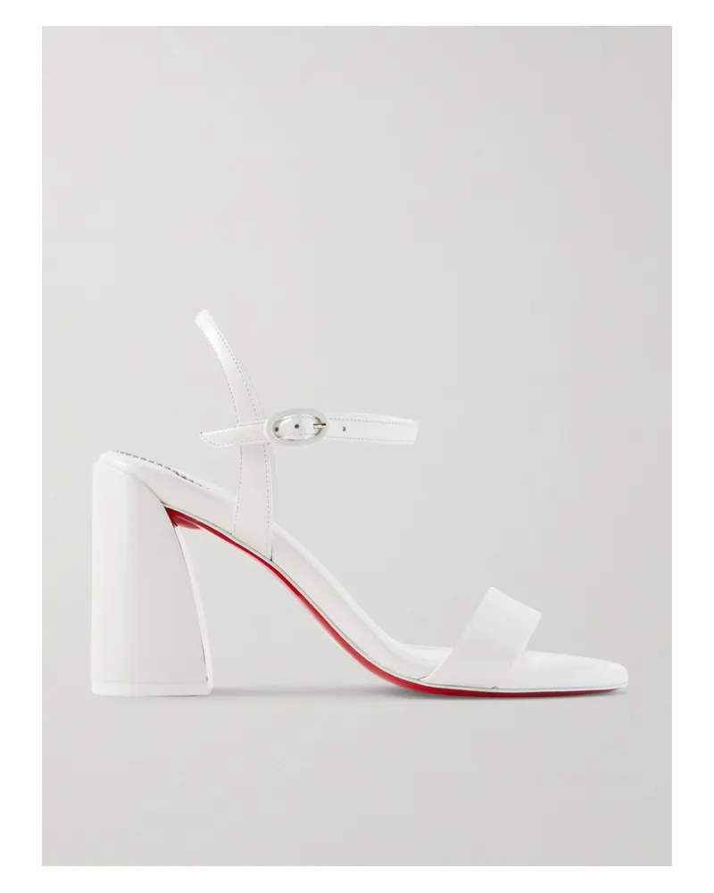 Christian Louboutin Miss Jane 85 Pearlescent Leather Sandals - White White