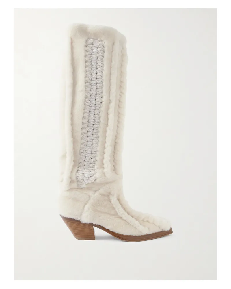 Gabriela Hearst Stiefel Aus Shearling - Elfenbein Elfenbein