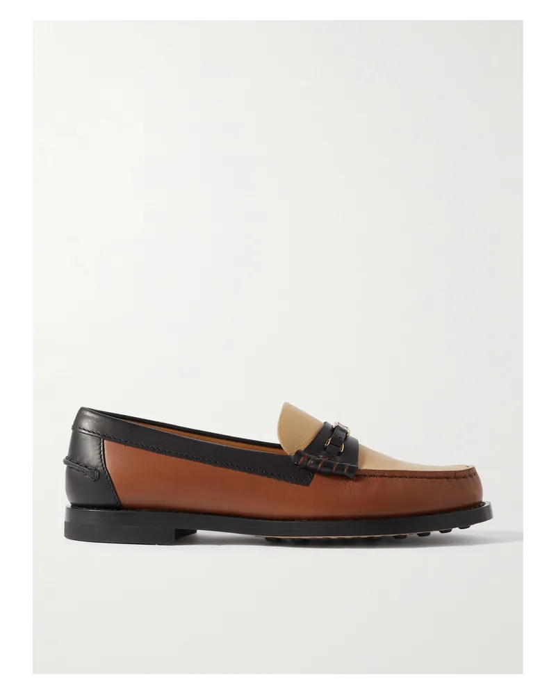 TOD'S Gomma Loafers aus Leder mit Verzierung Braun