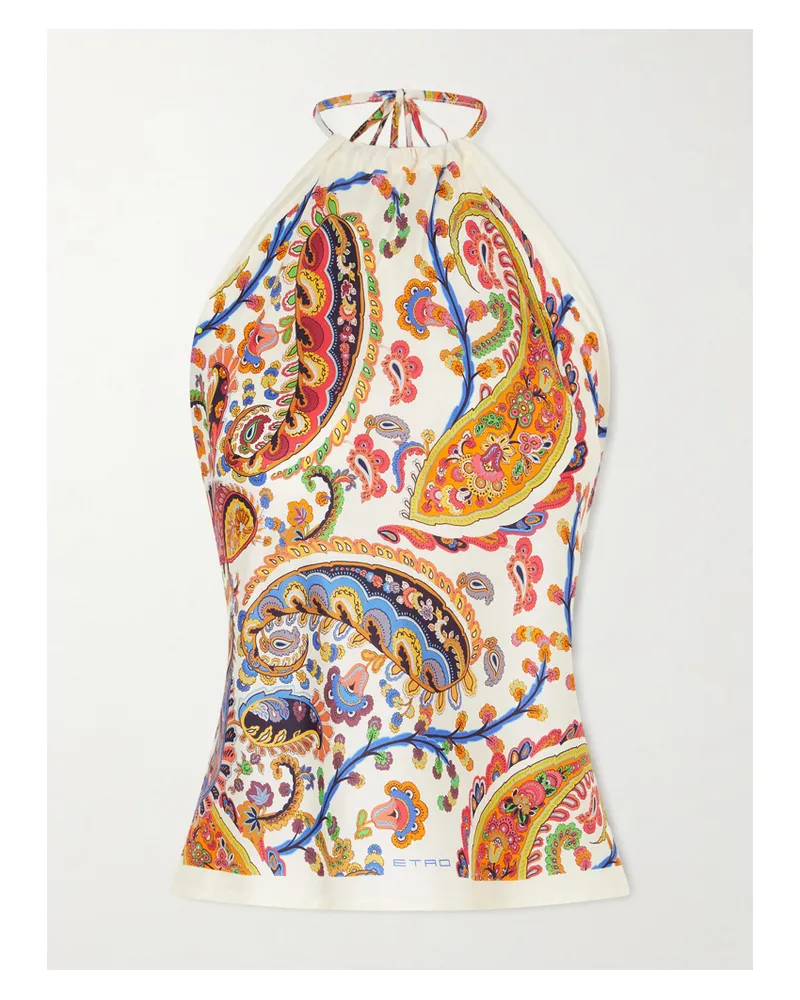 Etro Top Aus Seiden-twill Mit Paisley-print - Mehrfarbig Mehrfarbig