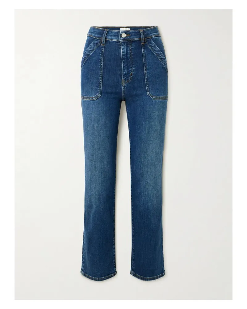 Frame Denim The Utility Hoch Sitzende Jeans Mit Geradem Bein Aus Bio-denim - Blau Blau