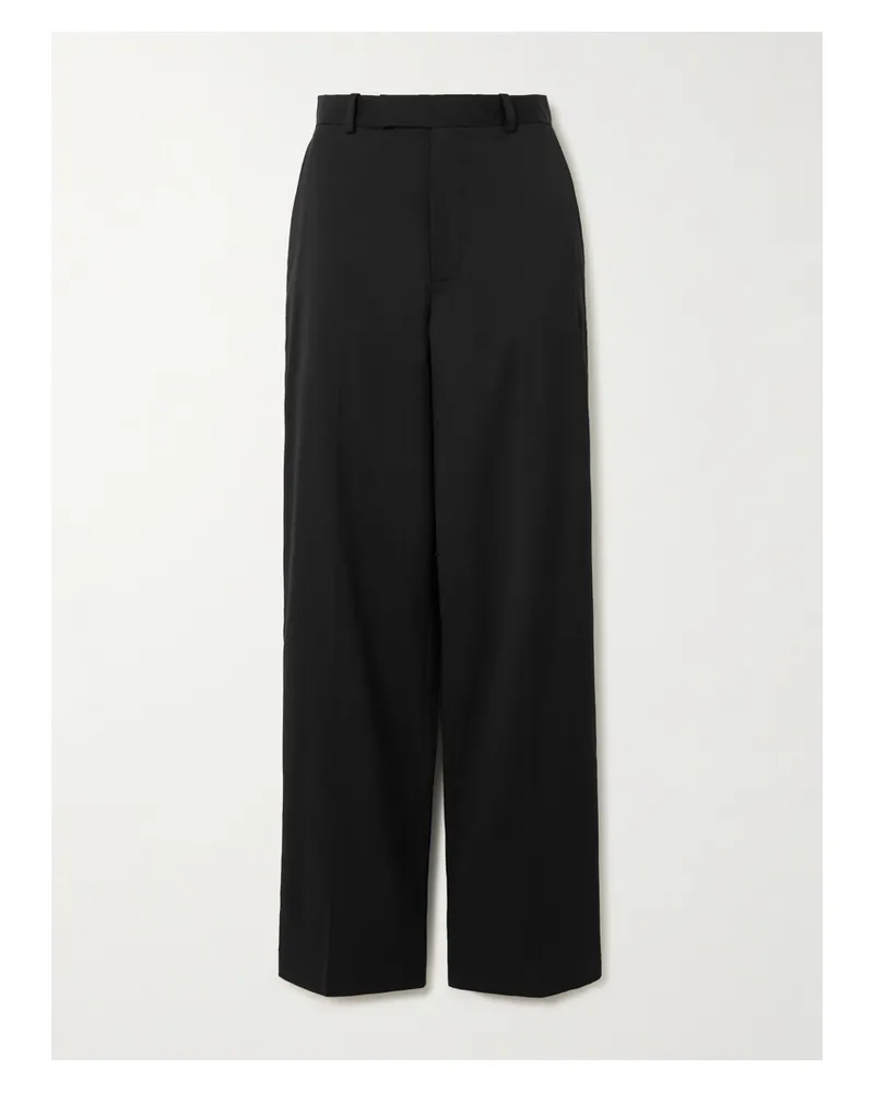 Róhe Hose Mit Geradem Bein Aus Crêpe Aus Einer Woll-mohairmischung - Schwarz Schwarz