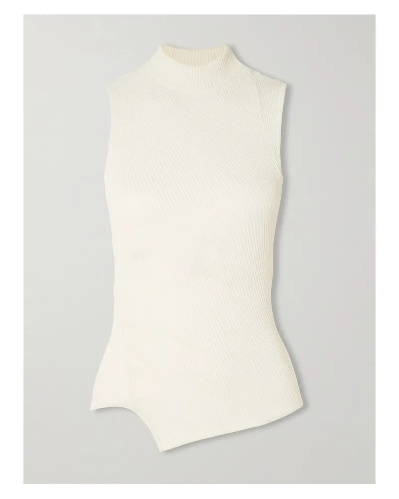 Totême Asymmetrisches Tanktop Aus Rippstrick - Ecru Ecru