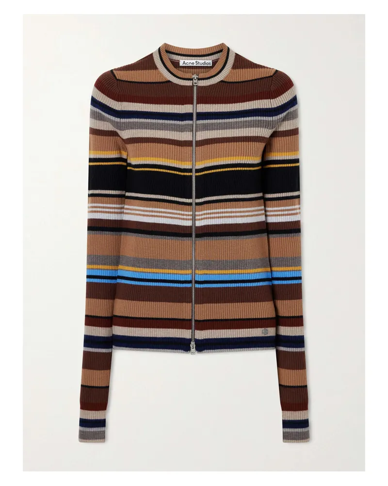 Acne Studios Gestreifter Cardigan Aus Gerippter Wolle - Mehrfarbig Mehrfarbig