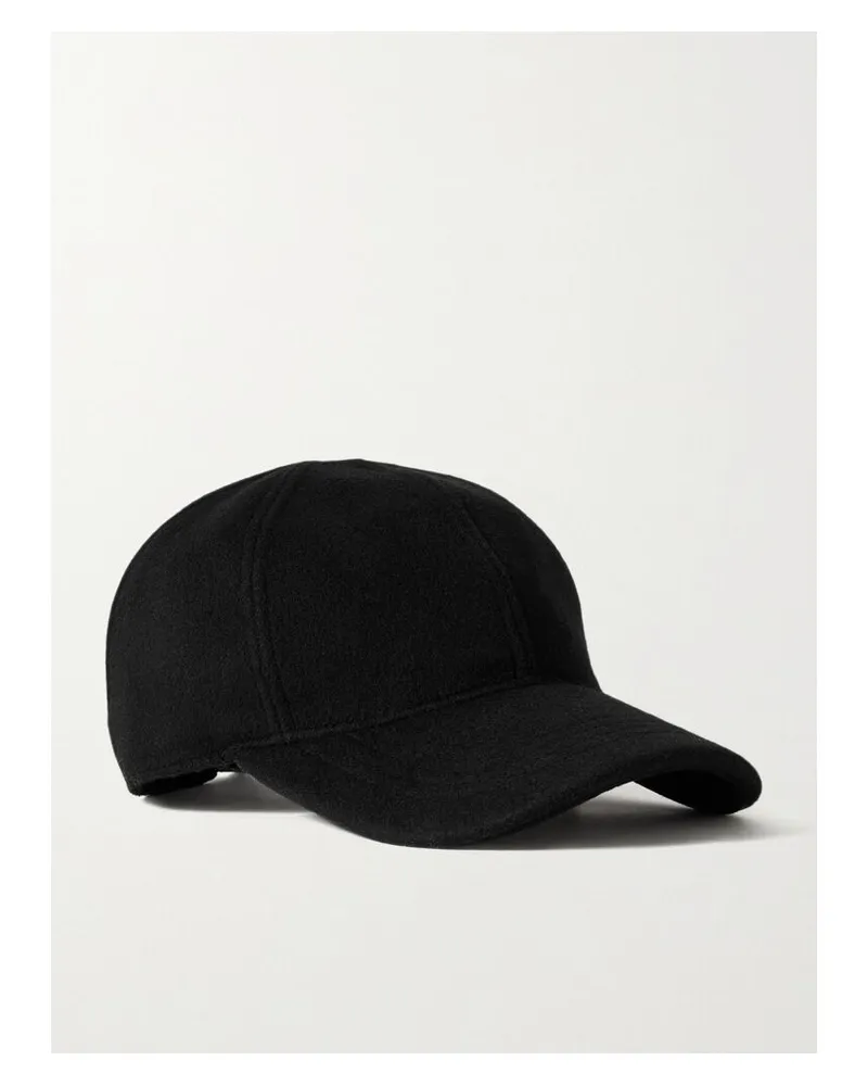 Totême Double Baseballkappe Aus Einer Woll-kaschmirmischung - Schwarz Schwarz