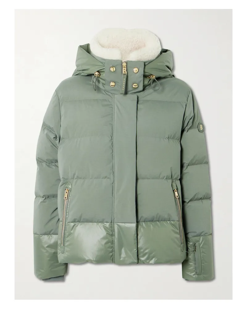 Bogner Maja Skijacke Aus Gestepptem Shell Mit Daunenfüllung, Plüschbesätzen Und Kapuze - Grün Grün