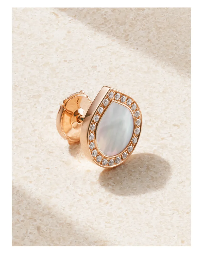 Repossi Antifer 18-karat Rose Gold, Mother-of-pearl And Diamond Single Earring - White White