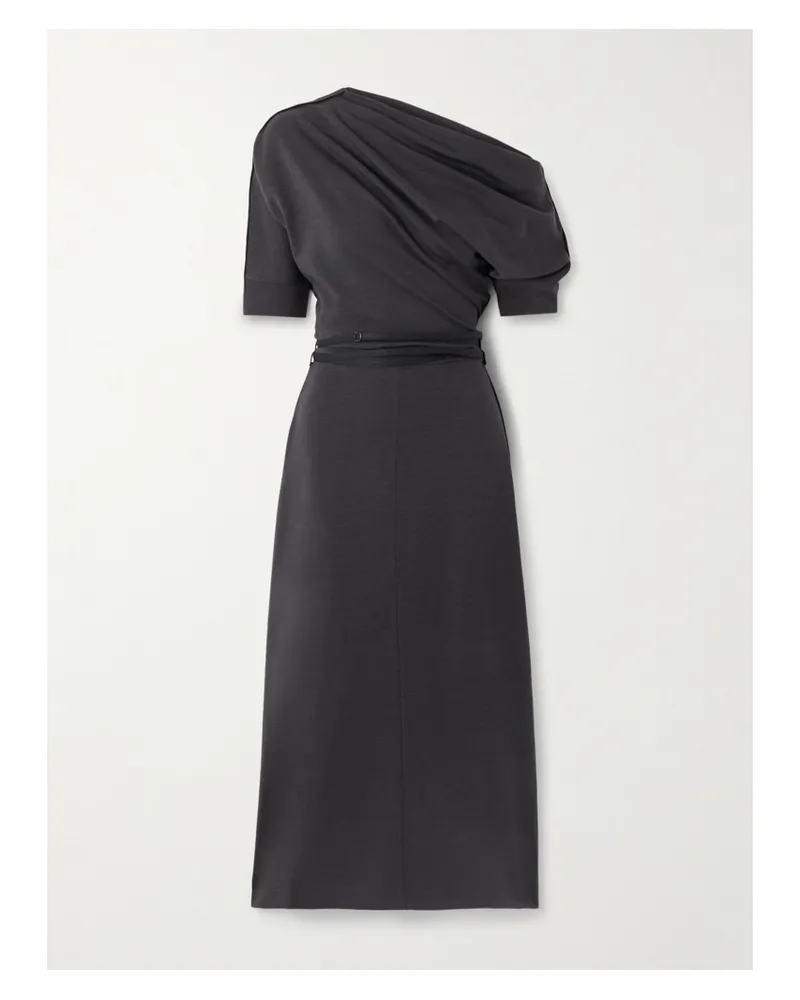 Christophe Lemaire Schulterfreies Midikleid Aus Jersey Mit Twist-detail - Grau Grau