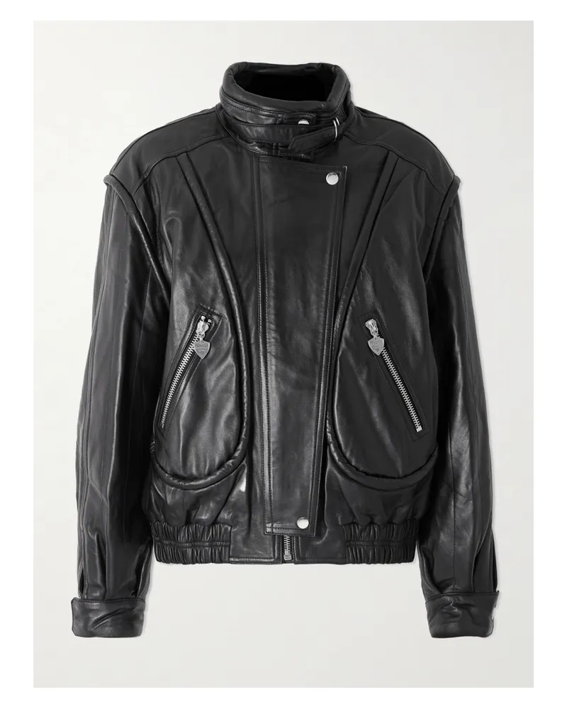 Isabel Marant Bikerjacke Aus Leder - Schwarz Schwarz