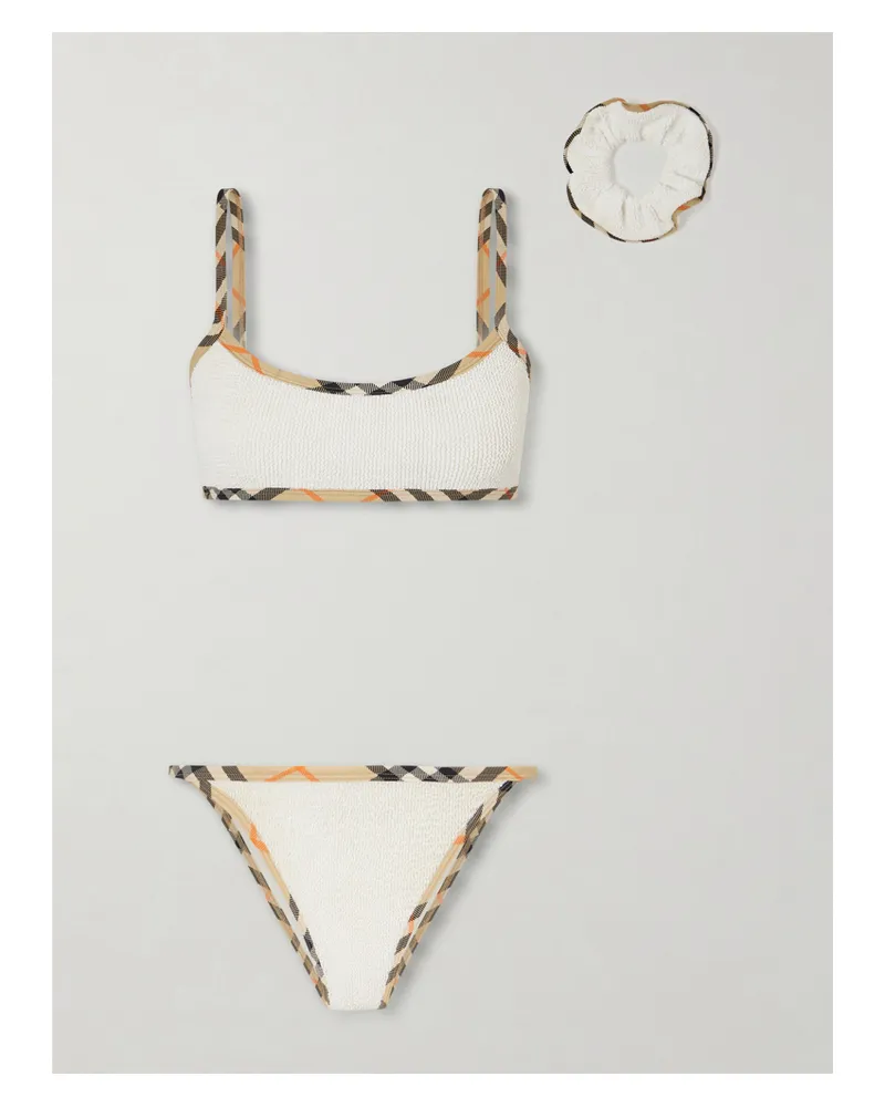 Burberry Hunza G Tyler Checked Original Crinkle™ Bikini - White White