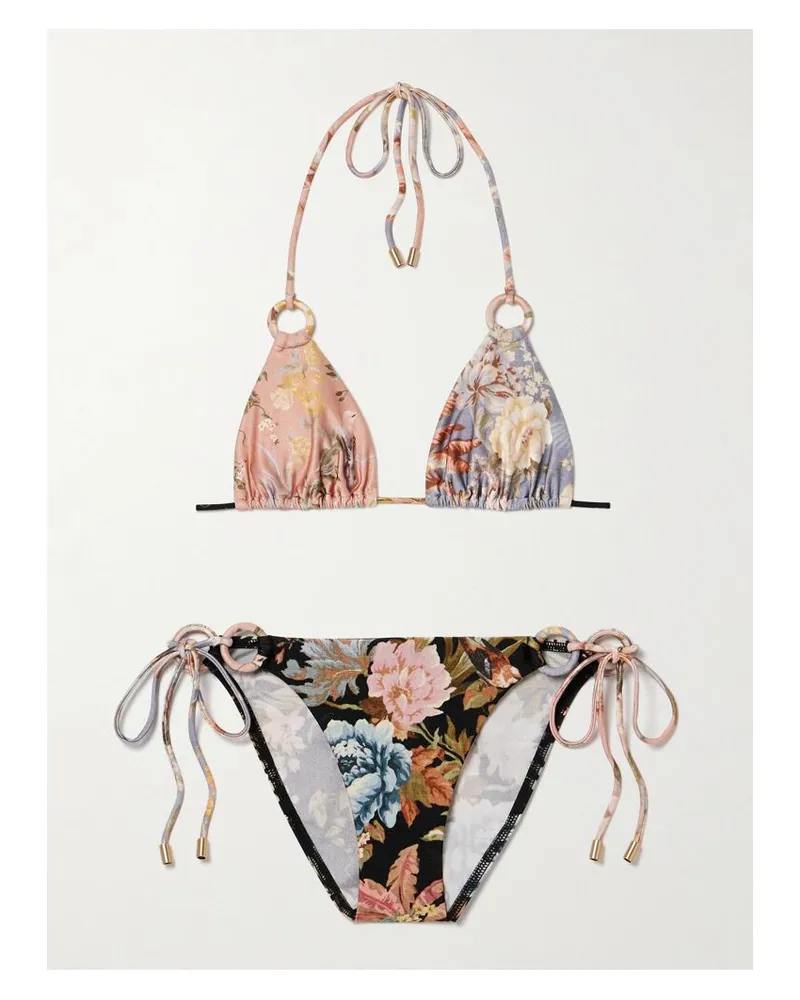 Zimmermann Tallow Bikini Mit Blumenprint Und Verzierungen - Pink Pink