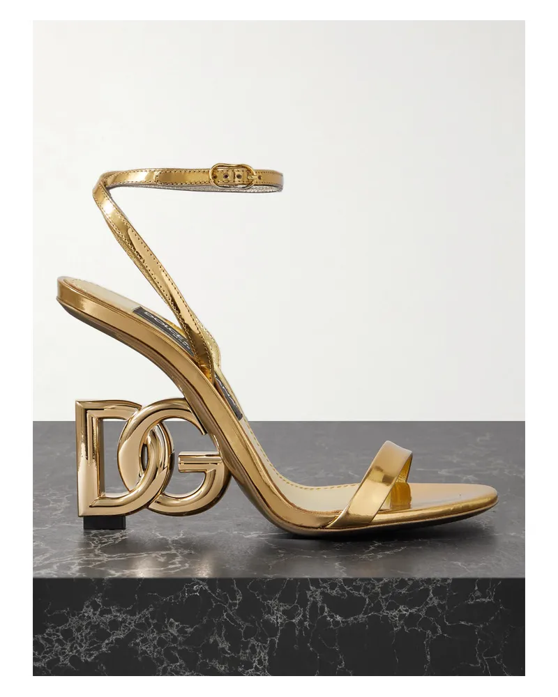 Dolce & Gabbana Formale Sandalen aus Metallic-leder Gold