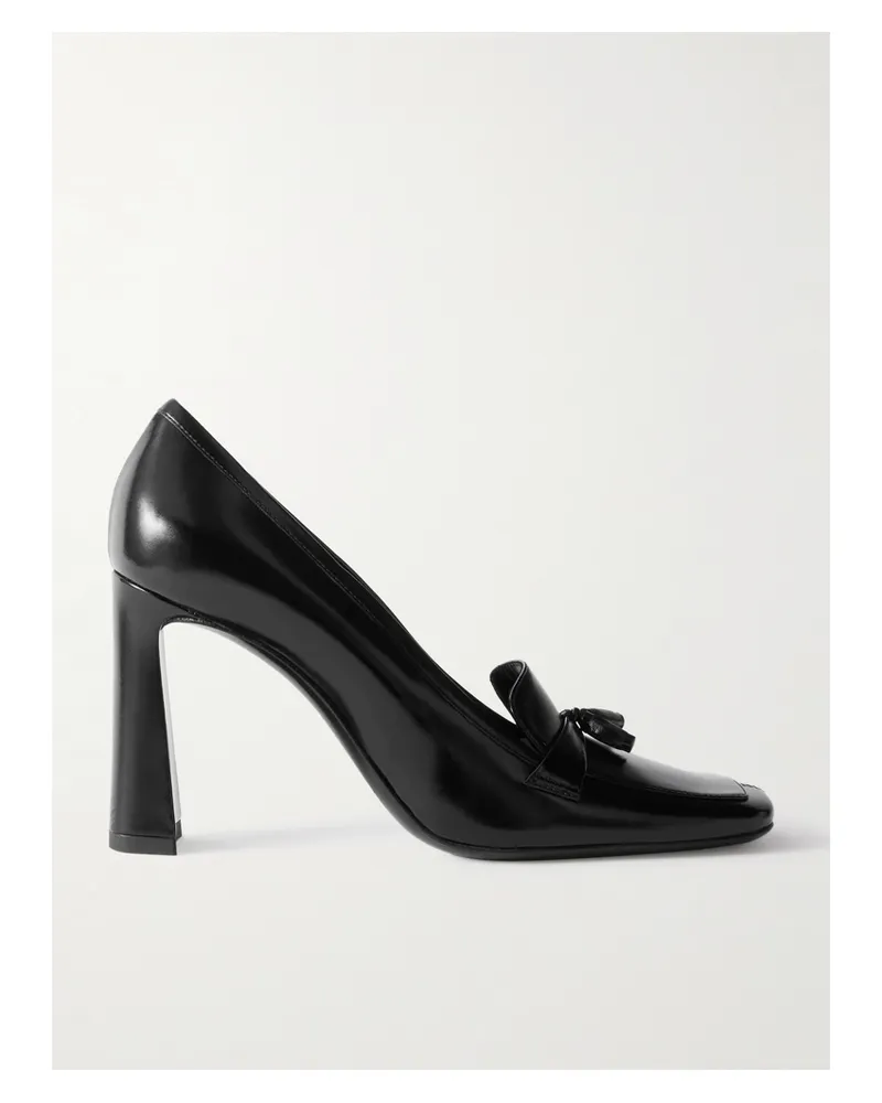 Saint Laurent Chloé 90 Tasseled Leather Pumps - Black Black