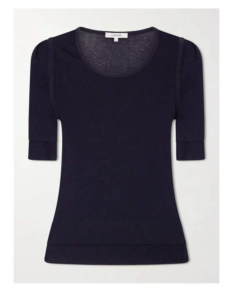 Christophe Lemaire Trompe L'oeil Knitted T-shirt - Blue Blue