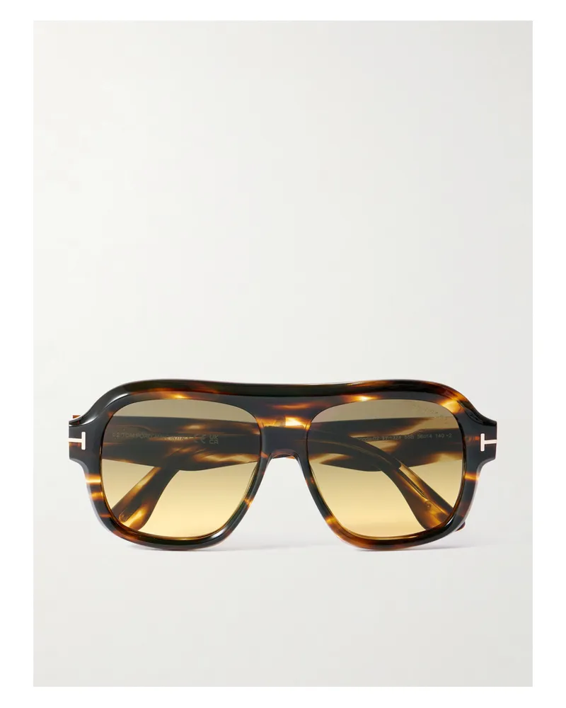 Tom Ford Rhonda Pilotensonnenbrille Aus Azetat In Hornoptik Horn