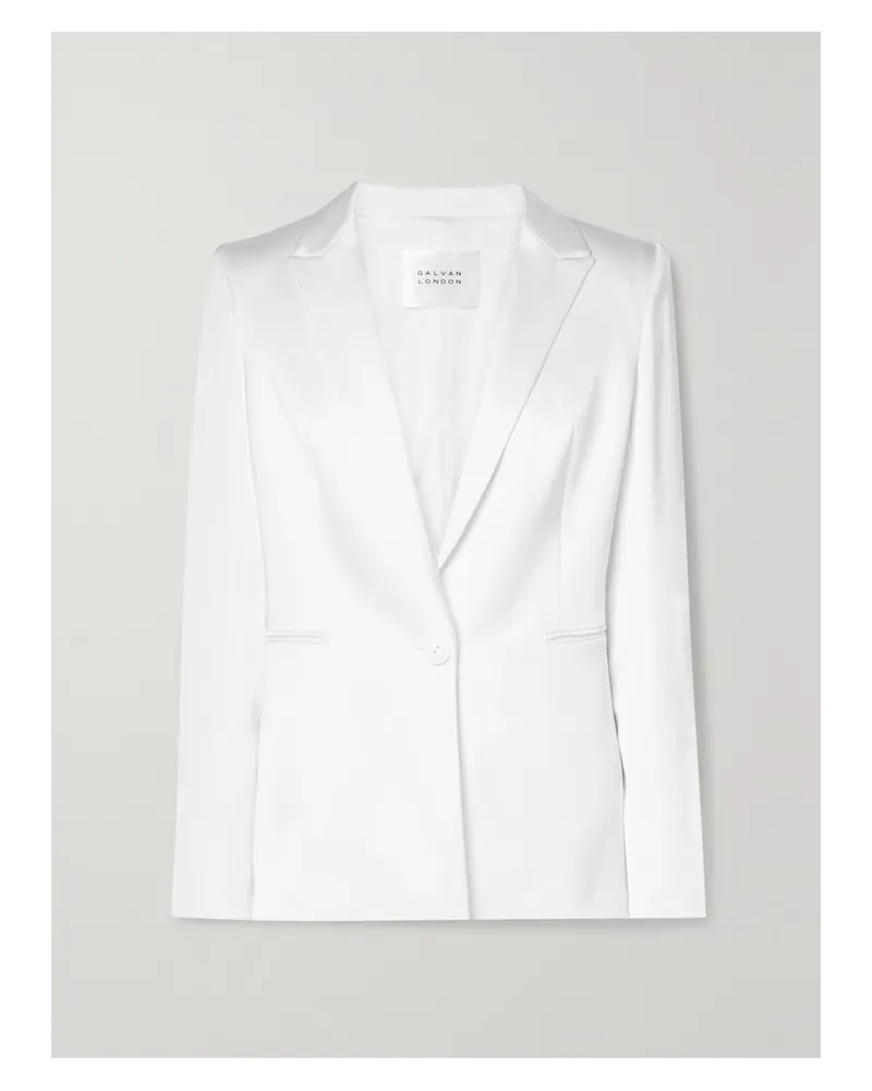 GALVAN Sculpted Blazer Aus Satin - Weiß Weiß