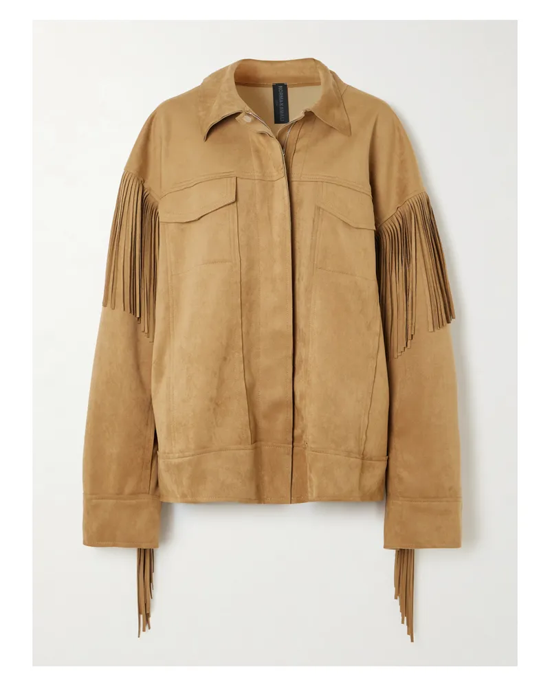 Norma Kamali Gebürstete Oversized-jacke Mit Fransen - Braun Braun