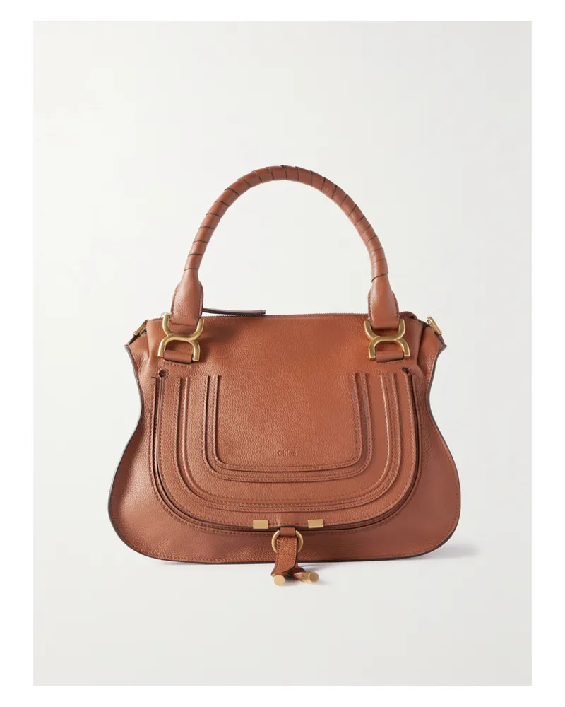 Chloé Net Sustain Marcie Medium Textured-leather Tote - Brown Brown