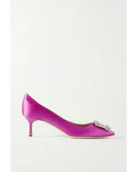 Manolo Blahnik Hangisi 50 Pumps aus Satin mit Verzierung Pink