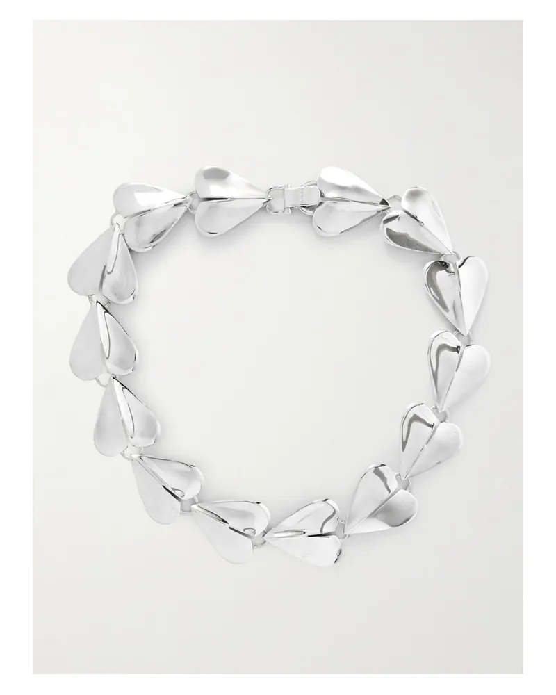 Alaïa Silberfarbene Kette Aus Messing Silber