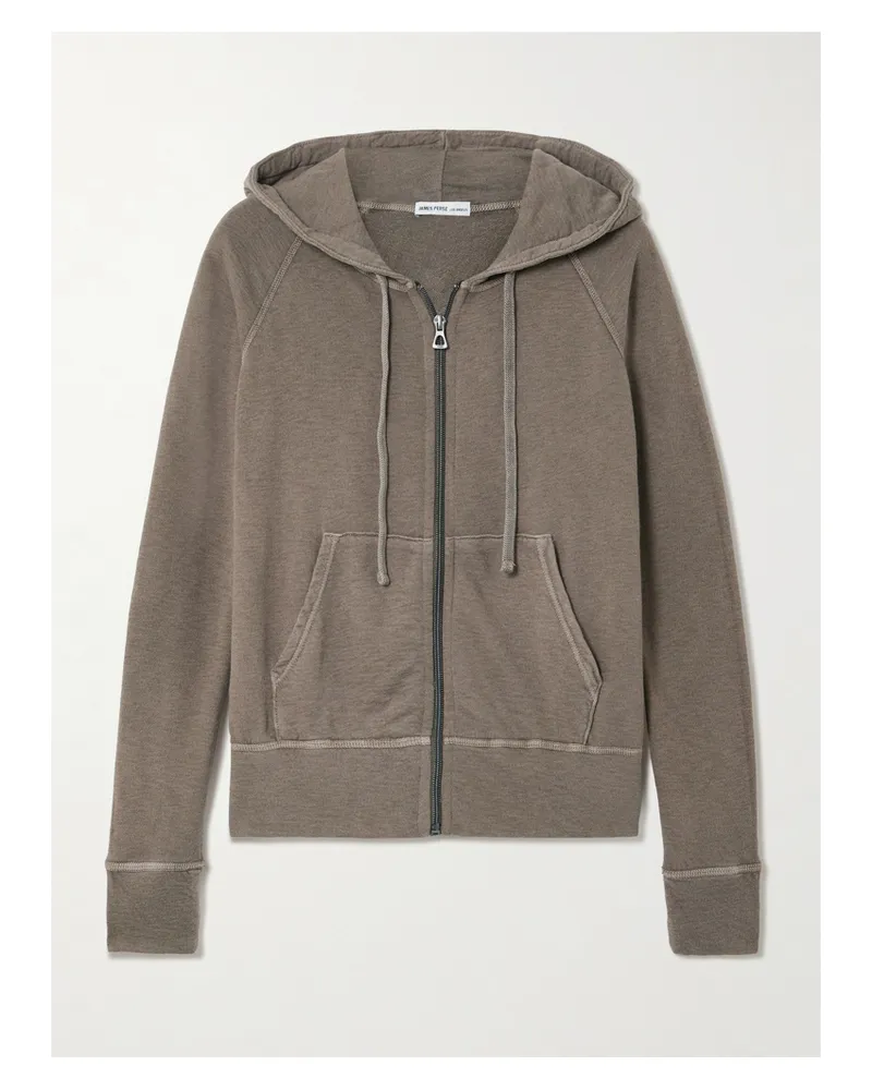 James Perse Vintage French Cotton-terry Hoodie - Green Green