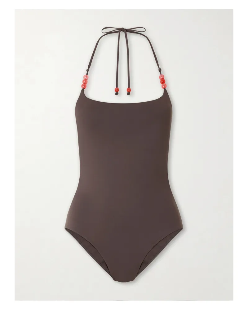 STAUD Laird Neckholder-badeanzug Mit Verzierungen - Braun Braun