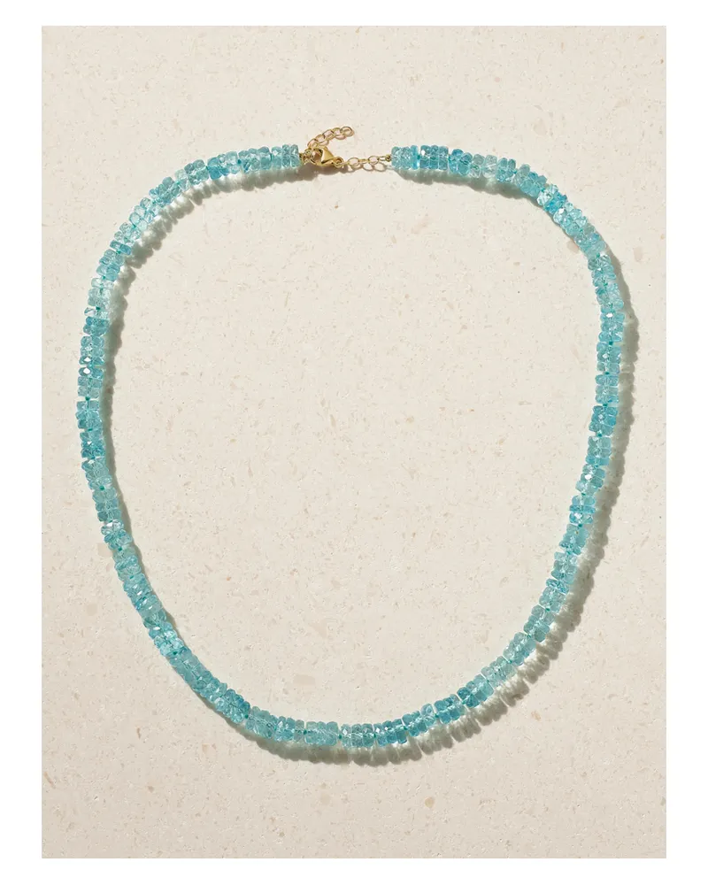 JIA JIA Kette Mit Apatiten Und Details Aus Gold - Blau Blau
