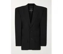 Oversized-blazer Aus Wolle - Schwarz