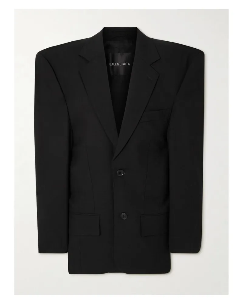 Balenciaga Oversized-blazer Aus Wolle - Schwarz Schwarz