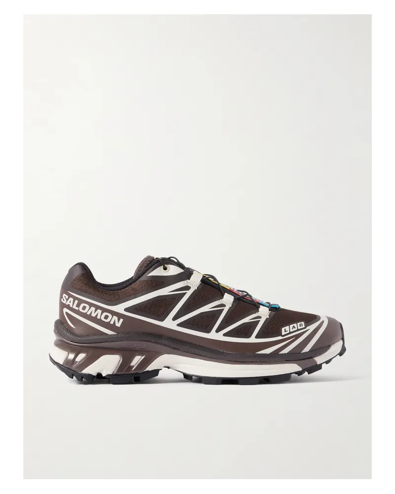 Salomon Xt-6 Sneakers Aus Mesh Mit Gummibesätzen - Braun Braun
