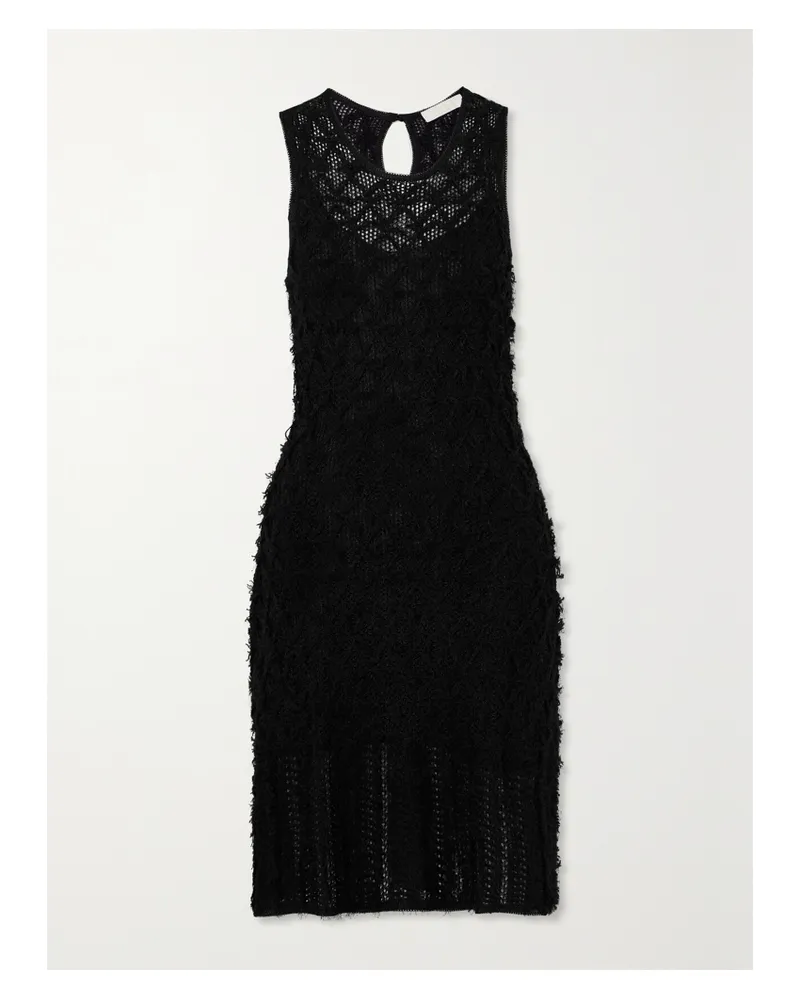 Chloé Minikleid Aus Tweed Und Spitze - Schwarz Schwarz