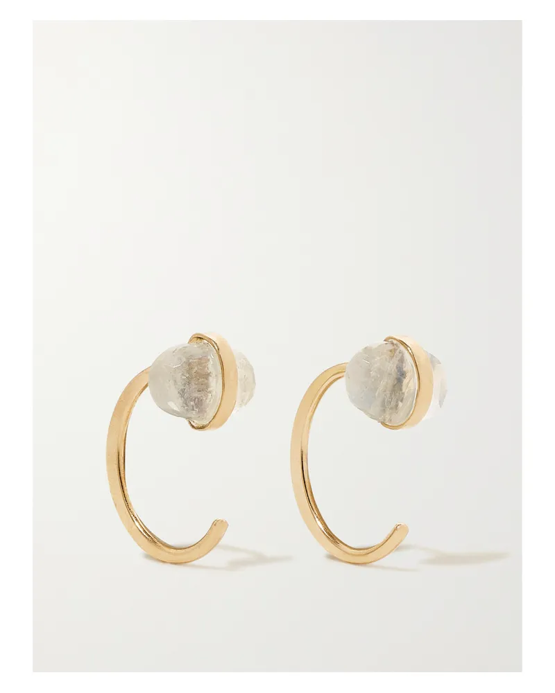 Melissa Joy Manning Ohrringe Aus Recyceltem 14 Karat Gold Mit Mondsteinen Gold