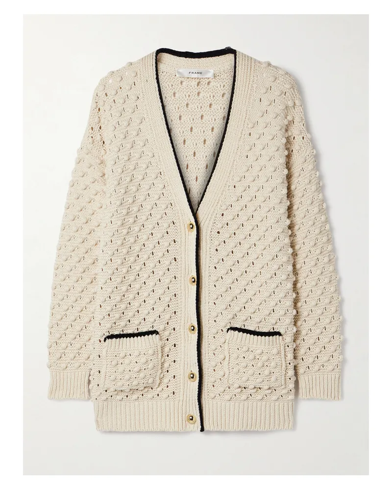 Frame Denim The Bauble Cardigan Aus Strukturiertem Baumwollstrick - Creme Creme