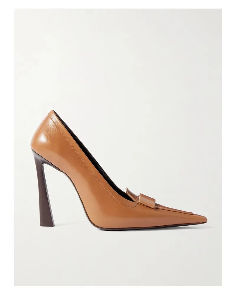 Saint Laurent D'orsay Pumps Aus Glanzleder - Braun Braun