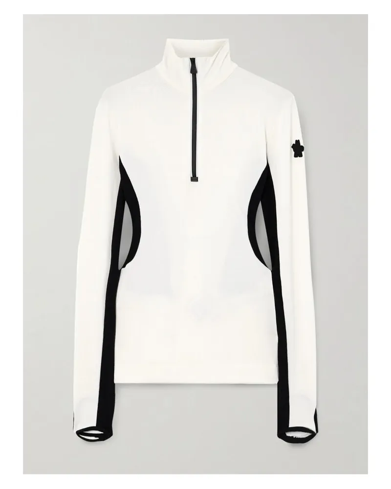 Moncler Skioberteil Aus Stretch-jersey In Colour-block-optik - Weiß Weiß